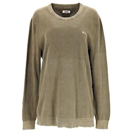 Tommy Hilfiger-Maglione girocollo da uomo in puro cotone-Verde,Verde oliva