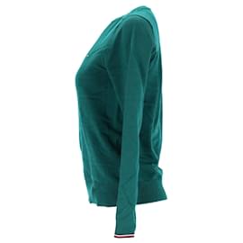 Tommy Hilfiger-Damen-Pullover mit U-Boot-Ausschnitt-Grün