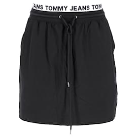 Tommy Hilfiger-Minifalda elástica con logo para mujer-Negro