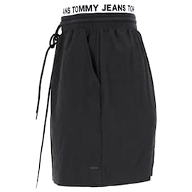 Tommy Hilfiger-Womens Stretch Logo Mini Skirt-Black