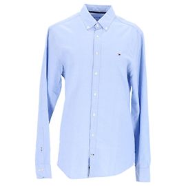 Tommy Hilfiger Camicia Oxford aderente da uomo Blu Blu chiaro