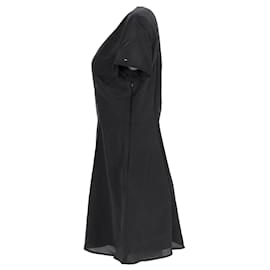 Tommy Hilfiger-Tommy Hilfiger Damen Flare Fit Kleid mit V-Ausschnitt aus schwarzem Polyester-Schwarz