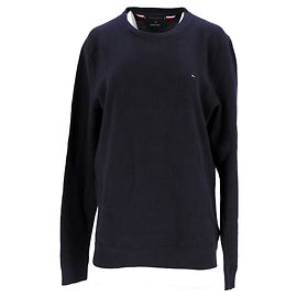 Tommy Hilfiger Herrenpullover aus Wabenstrick mit Rundhalsausschnitt Marineblau