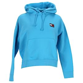 Tommy Hilfiger-Womens Tommy Badge Organic Cotton Hoody-Blue,Light blue