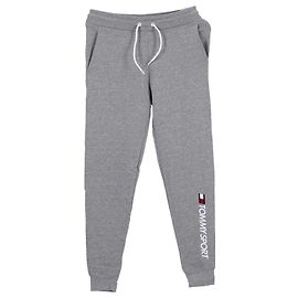 Tommy Hilfiger Calças de jogging femininas com logotipo de lã Cinza