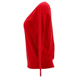 Tommy Hilfiger-Tommy Hilfiger Damen-Pullover mit U-Boot-Ausschnitt aus roter Baumwolle-Rot