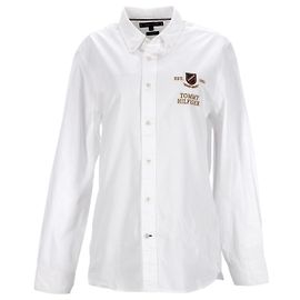 Tommy Hilfiger Camisa vaquera de corte regular con escudo bordado para hombre Blanco