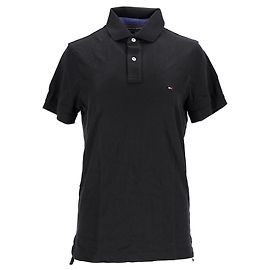 Tommy Hilfiger Polo de manga corta ajustado para hombre Negro