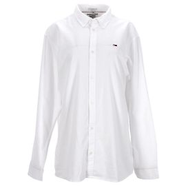 Tommy Hilfiger Herren-Langarmhemd mit schmaler Passform, gewebtes Oberteil Weiß