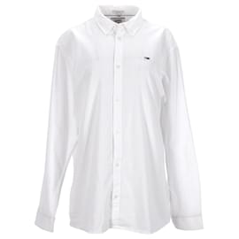 Tommy Hilfiger-Camisa de manga larga ajustada para hombre Top tejido-Blanco