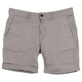 Tommy Hilfiger-Shorts rectos ajustados de sarga para hombre-Gris