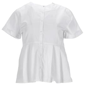 Tommy Hilfiger-Womens Pleated Cotton Top-White
