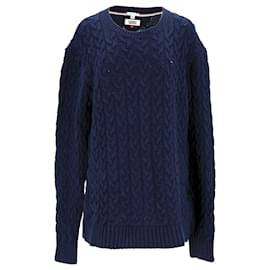 Tommy Hilfiger-Suéter masculino de malha com mistura de lã-Azul marinho