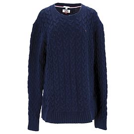 Tommy Hilfiger Mens Wool Blend Cable Knit Jumper Navy blue