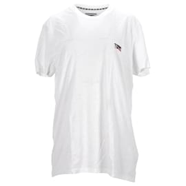 Tommy Hilfiger-Top da uomo in maglia a maniche corte, vestibilità slim-Bianco