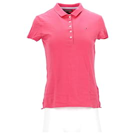 Tommy Hilfiger-Camisa polo feminina Tommy Hilfiger Slim Fit estampada em algodão rosa-Rosa