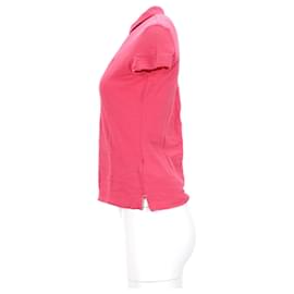 Tommy Hilfiger-Camisa polo feminina Tommy Hilfiger Slim Fit estampada em algodão rosa-Rosa