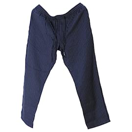 Tommy Hilfiger-Calças masculinas Scanton Riscas Slim Fit-Azul