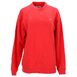 Tommy Hilfiger-Mens Washed Crew Neck Sweatshirt-Red