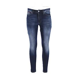 Tommy Hilfiger-Calça jeans feminina Sylvia super skinny cintura alta desbotada-Azul