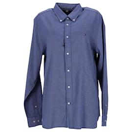 Tommy Hilfiger-Mens Th Flex Cotton Dobby Shirt-Blue