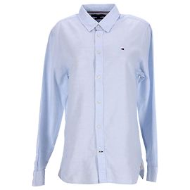 Tommy Hilfiger Camicia da uomo in twill di lino e cotone Blu Blu chiaro