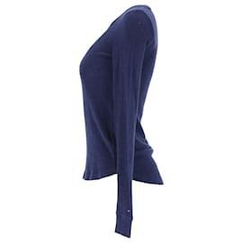 Tommy Hilfiger-Haut en tricot à manches longues pour femme-Bleu Marine