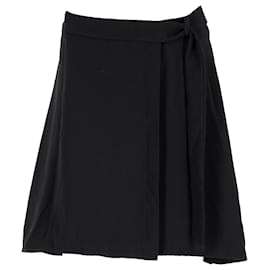 Tommy Hilfiger-Mini-jupe portefeuille ceinturée pour femme-Noir
