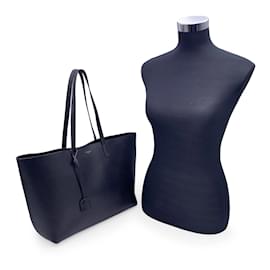 Saint Laurent-Black Leather East West Shopping Bag Tote-Black