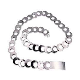 Christian Dior-Cintura o collana a catena vintage in metallo argentato-Argento
