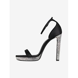 Saint Laurent-Black bejewelled sandal heels - size EU 41-Black