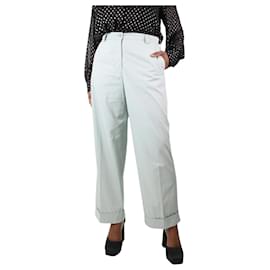 Dries Van Noten-Pantalon à poches en coton vert pâle - taille UK 12-Vert