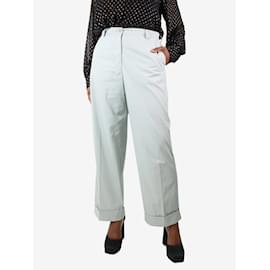 Dries Van Noten-Pale green cotton pocket trousers - size UK 12-Green