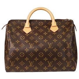 Louis Vuitton marrón de la vendimia 2006 Monogram Speedy 30 Castaño