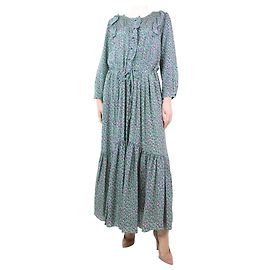 Weekend Max Mara Grünes Maxikleid mit Blumenmuster – Größe UK 12 Grün