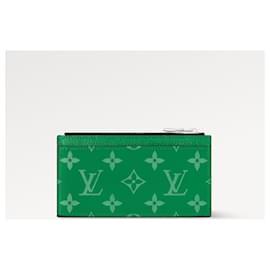 Louis Vuitton-Porta-cartões LV Coin taigarama verde-Verde