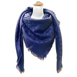Louis Vuitton Scialle classico con monogramma Blu notte Blu navy