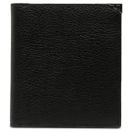 Salvatore Ferragamo-Ferragamo Black Leather Small Wallet-Black