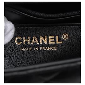 Chanel-Mini sac à rabat Chanel classique intemporel avec poignée supérieure GHW-Noir