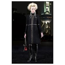 Chanel-Paris / Shanghai Black Tweed Coat-Black