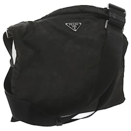 Prada-PRADA Shoulder Bag Nylon Black Auth bs10288-Black