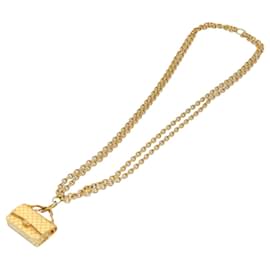 Chanel-Collar CHANEL Tono dorado CC Auth hk964-Otro