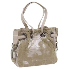 Christian Dior-Christian Dior Canage Chain Shoulder Bag Nylon Beige Auth bs10299-Beige