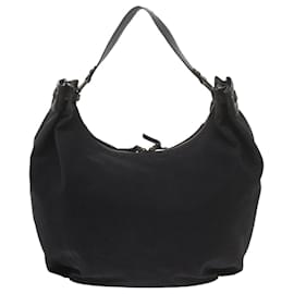 Burberry-BURBERRY Shoulder Bag Canvas Black Auth yk9583-Black