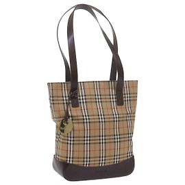 Autre Marque Borsa a spalla Burberrys Nova Check Canvas Beige Auth 60870 Beige