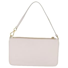 Prada-PRADA Accessory Pouch Safiano leather White Auth bs10548-White