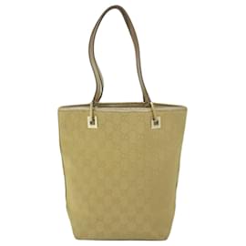 Gucci-GUCCI GG Canvas Tote Bag Gold 002 1099 auth 61245-Golden