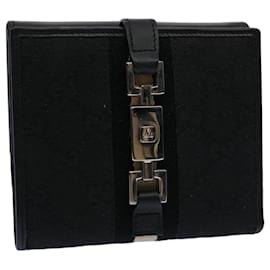 Gucci-Carteira GUCCI GG Canvas Sherry Line Jackie Preto Branco Auth 60081UMA-Preto,Branco