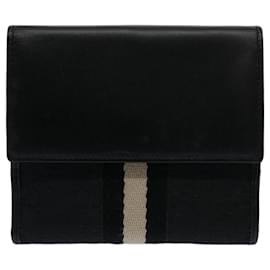 Gucci-GUCCI GG Canvas Sherry Line Jackie Wallet Black White Auth 60081A-Black,White