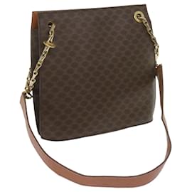 Céline-CELINE Borsa a tracolla in tela macadam PVC Marrone Auth ki3871-Marrone